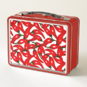 Rote scharfe Paprika Metall Brotdose (Rückseite)