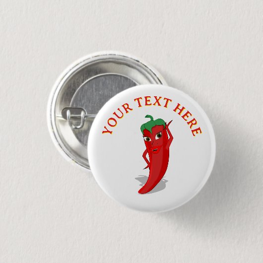 Rote scharfe Pfeffer-Diva Button (Vorne & Hinten)