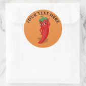 Rote scharfe Pfeffer-Diva Runder Aufkleber (Tasche)