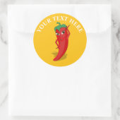 Rote scharfe Pfeffer-Diva Runder Aufkleber (Tasche)