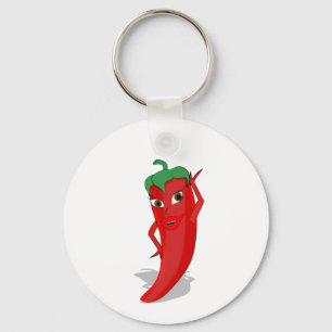 Rote scharfe Pfeffer-Diva Schlüsselanhänger