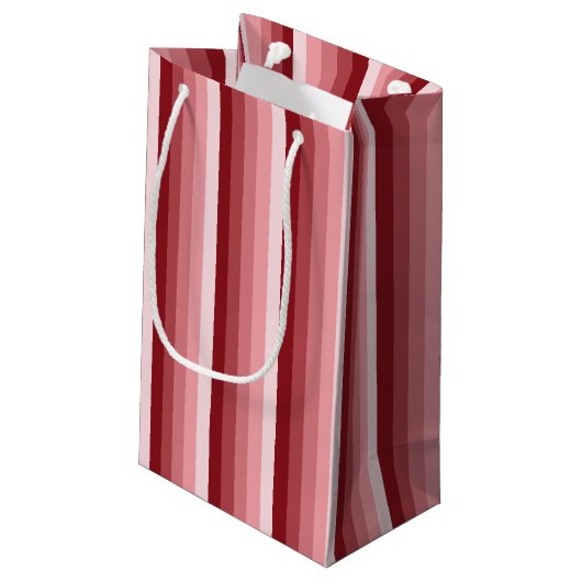 Rote Schattenstreifen Kleine Geschenktüte (Rückseite Schrägansicht)