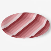 Rote Schattenstreifen Pappteller (Schrägansicht)