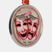 Rote Schauspielermasken Ornament Aus Metall (Rechts)