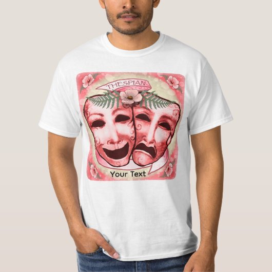 Rote Schauspielermasken T-Shirt (Vorderseite)