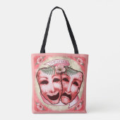 Rote Schauspielermasken Tasche (Rückseite)
