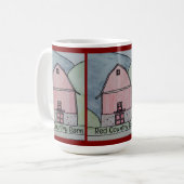 Rote Scheune auf dem Land Kaffeetasse (Vorderseite Links)
