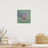 Rote Scheune auf dem Land Poster (Küche)