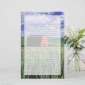 Rote Scheune auf dem Weizen- u. Gerstengebiet in Briefpapier (Stehend Vorderseite)