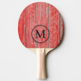 Rote Scheune Bretter Monogramm Tischtennis Schläger