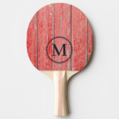 Rote Scheune Bretter Monogramm Tischtennis Schläger (Vorderseite)