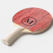 Rote Scheune Bretter Monogramm Tischtennis Schläger (Vorderseite)