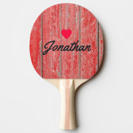 Rote Scheune Bretter Vintage Herz Signatur Tischtennis Schläger
