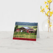 Rote Scheune, die an Sie Anmerkungs-Karte denkt Karte (Gelbe Blume)