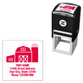 Rote Scheune, die sich die Rücksendeadresse Briefm Permastempel (Beispiel)