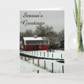 Rote Scheune Feiertagskarte (Vorderseite)