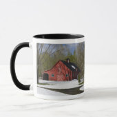 Rote Scheune im Winter Tasse (Links)
