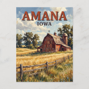 Rote Scheune in der Nähe von Amana Iowa Postkarte