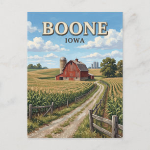 Rote Scheune in der Nähe von Boone Iowa Postkarte