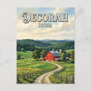 Rote Scheune in der Nähe von Decorah Iowa Postkarte
