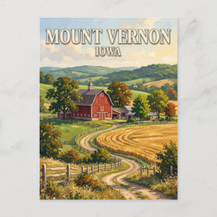Rote Scheune in der Nähe von Mount Vernon Iowa Postkarte