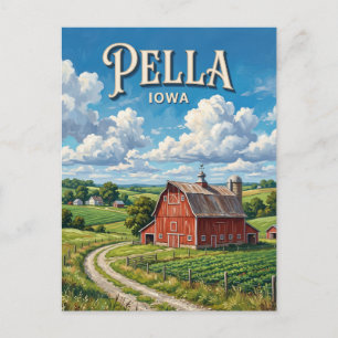 Rote Scheune in der Nähe von Pella Iowa Postkarte