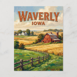 Rote Scheune in der Nähe von Waverly Iowa Postkarte
