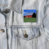 Rote Scheune in Latah County, Idaho-Staat Button (Beispiel)