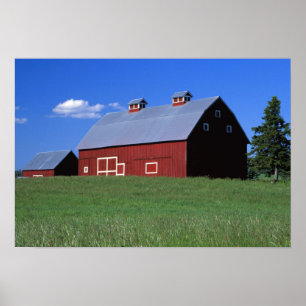 Rote Scheune in Latah County, Idaho-Staat Poster