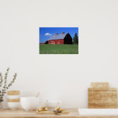 Rote Scheune in Latah Landkreis, Idaho Staat PR MR Poster (Küche)