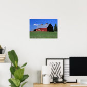 Rote Scheune in Latah Landkreis, Idaho Staat PR MR Poster (Heimbüro)