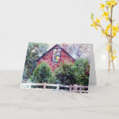 Rote Scheune mit Steppdecken-Schmutz Karte (Gelbe Blume)