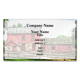 Rote Scheune mit Zaun Magnetische Visitenkarte