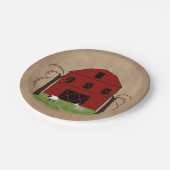 Rote Scheune Papierplatte Pappteller (Schrägansicht)