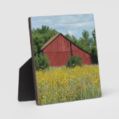 Rote Scheune Plakette Fotoplatte (Vorderseite)