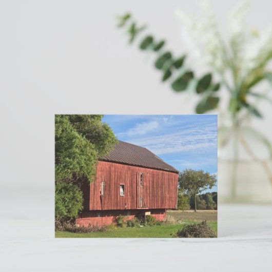 Rote Scheune Postkarte (Stehend Vorderseite)