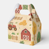 Rote Scheune Roter Traktor Bauernhof Geschenkschachtel (Rückseite)