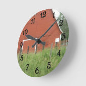 Rote Scheune Runde Wanduhr (Winkel)