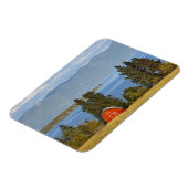 Rote Scheune sitzt am landschaftlichen Flathead La Magnet (Linke Seite)