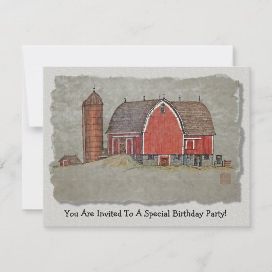 Rote Scheune u. Silo Einladung (Vorderseite)