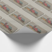 Rote Scheune u. zwei Buggyen Geschenkpapier (Ecke)