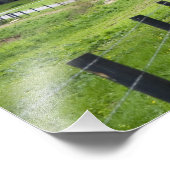 Rote Scheune und Bauernhaus in der Nähe von Berlin Fotodruck (Ecke)