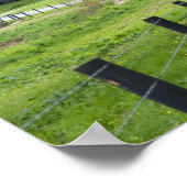 Rote Scheune und Bauernhaus in der Nähe von Berlin Poster (Ecke)