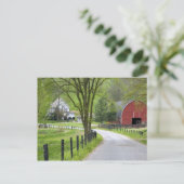 Rote Scheune und Bauernhaus in der Nähe von Berlin Postkarte (Stehend Vorderseite)