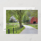 Rote Scheune und Bauernhaus in der Nähe von Berlin Postkarte (Vorne/Hinten)