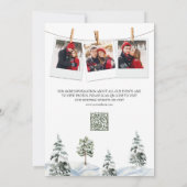 Rote Scheune Winter Weihnachten QR-Code Foto Hochz Save The Date (Rückseite)