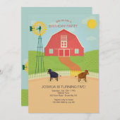 Rote Scheunen-Einladung Einladung (Vorne/Hinten)