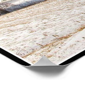 Rote Scheunen im Winter Poster (Ecke)