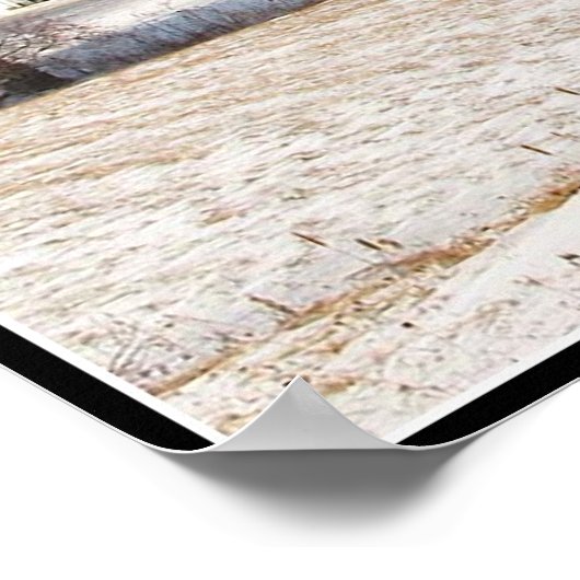 Rote Scheunen im Winter Poster (Ecke)