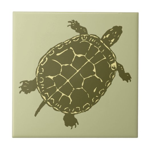 Rote Schieber-Schildkröte Fliese (Vorderseite)